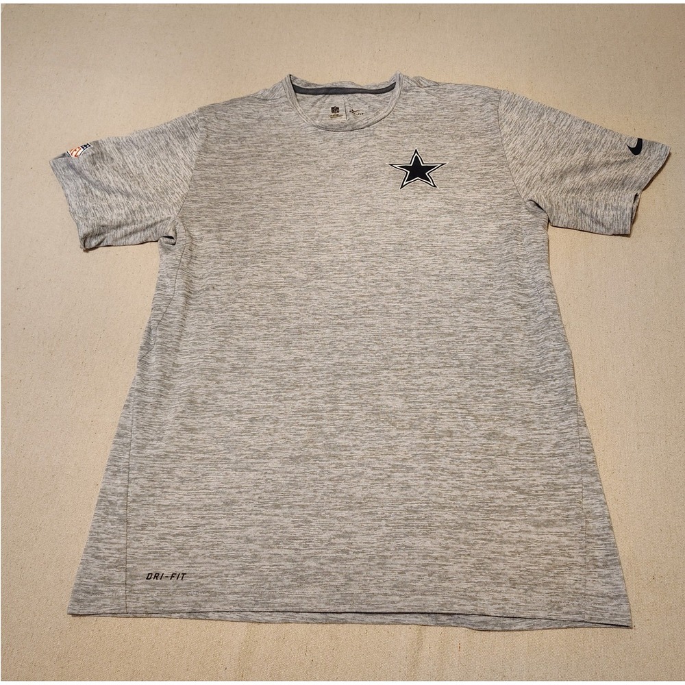 Nike Dallas Cowboys NFL Onfield Dri-FIT Shirt Mens Large Grey Heathered Star TEE